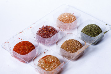 homemade sugar candies isolated on white background