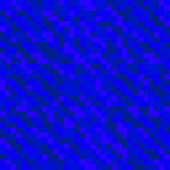 Bright mosaic of blue intersecting squares and dark blocks.