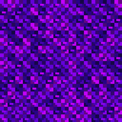 Interweaving mosaic of violet intersecting squares and dark blocks.
