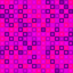 Strict mosaic of pink intersecting squares and dark blocks.