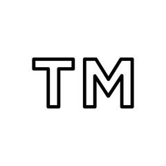 Trade mark icon, TM signage