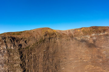 Italy, Naples, detail of the internal walls of the Vesuvius crater