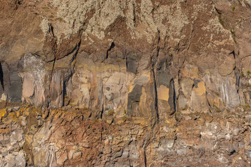 Italy, Naples, detail of the internal walls of the Vesuvius crater