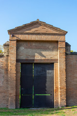 Italy, Pompeii, archaeological area, remains of the city buried by the eruption of ashes and rocks of Vesuvius in 79. Area of ​​the great amphitheater