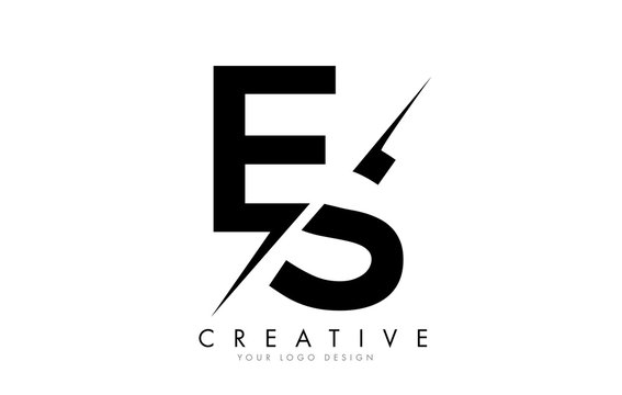 ES E S Letter Logo Design with a Creative Cut.