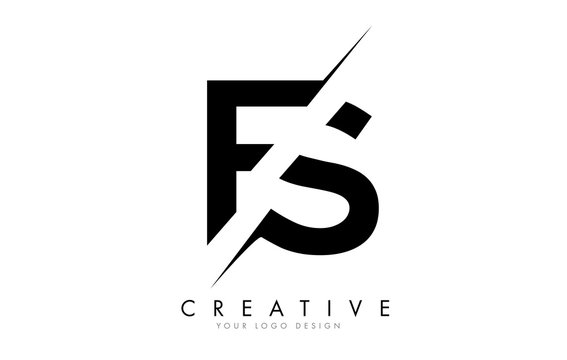 FS F S Letter Logo Design with a Creative Cut.