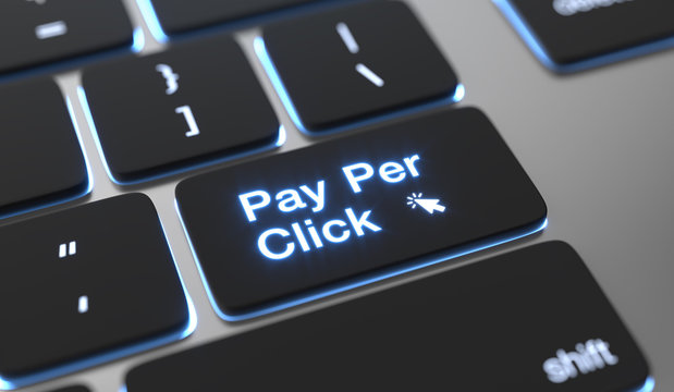 Pay Per Click text on keyboard button. PPC concept