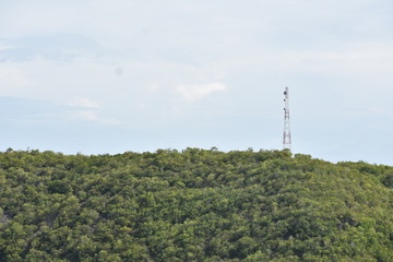 Communications Tower On Mountain Or Hill