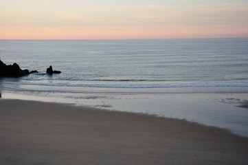 Fototapeta na wymiar sunset on a beautiful beach