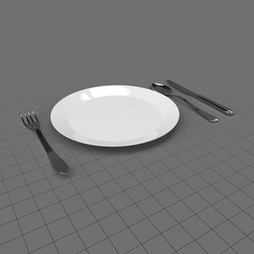 Plate with cutlery