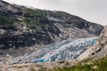 Glacier in national park Jostedalsbreen, Norway. Region of Norwegian fjords.