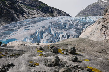 Glacier in national park Jostedalsbreen, Norway. Region of Norwegian fjords.