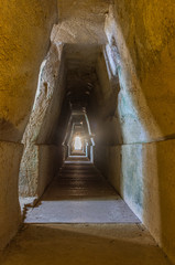 Italy, Cuma, view and details of the Sibilla caves