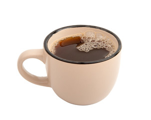 cup of coffee isolated on the white. Good breakfast