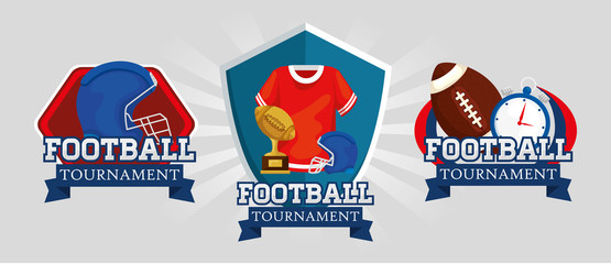 Obraz na płótnie Canvas set of emblems american football vector illustration design