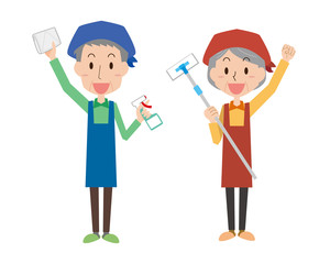 掃除　大掃除　高齢　シニア　男性　女性　主婦　主夫　家事　清掃