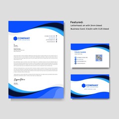 Professional creative letterhead and business card vector template