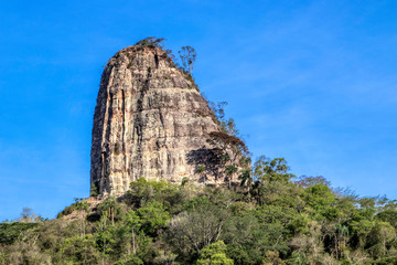 Fototapeta premium Rock formation composed of sandstone known as Stone Tower, in Torre de Pedra municipality, in Sao Paulo state, Brazil