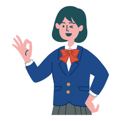 学生　ブレザー　女の子　OK