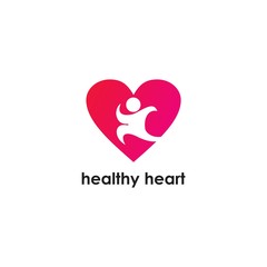 Healthy Heart Logo  vector Simple and Medical
