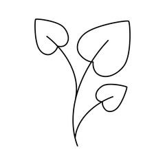 leafs in shape heart isolated icon