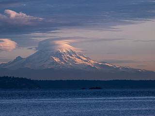 veiw of rainier from across the puget sound