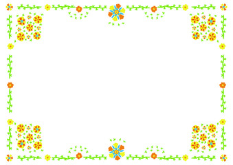 frame with abstract flowers vector
