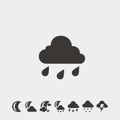 raining cloud icon vector illustration symbol for website and graphic design