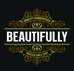 Victorian Badge Stylish Exclusive Hipster Label Design Vintage Traditional Ornament Awesome For Fashion, Beverage And Apparel