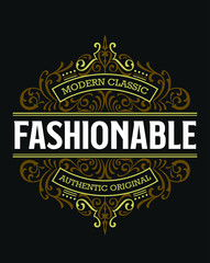 Victorian Badge Stylish Exclusive Hipster Label Design Vintage Traditional Ornament Awesome For Fashion, Beverage And Apparel