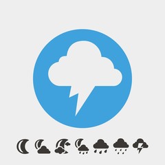 thundercloud icon vector illustration symbol for website and graphic design