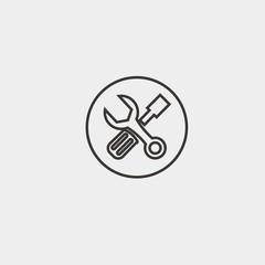 wrench and screwdriver icon vector illustration symbol for website and graphic design