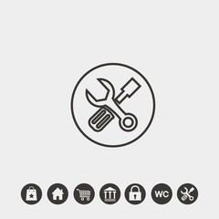 wrench and screwdriver icon vector illustration symbol for website and graphic design