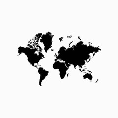 World blank map vector . World digital map template . Worldmap worldwide . black World map . Colorful map of the world . earth digital vector template . sphere dots globe surface