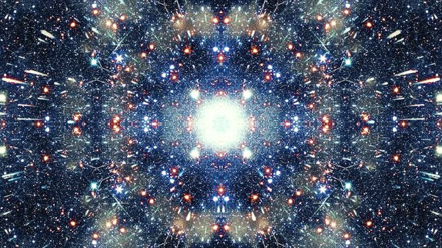 Video Background 2499: Multidimensional space travel star field kaleido (Loop).