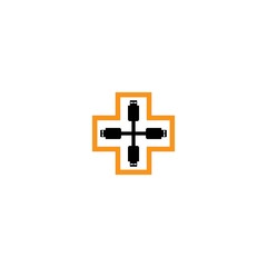 Obraz premium Health USB tech logo template vector design