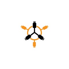 Fototapeta premium USB tech logo template vector design