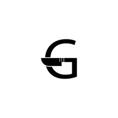 G letter knife logo template vector icon design