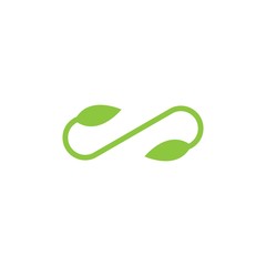 Infinity leaf vector template icon design
