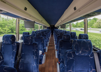 Empty Tour Bus Horizontal