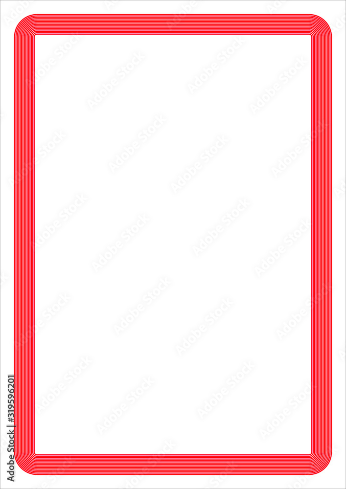 Poster red frame on white background with copy space for your text