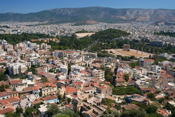 Fototapeta na wymiar Atene - vista dall'alto