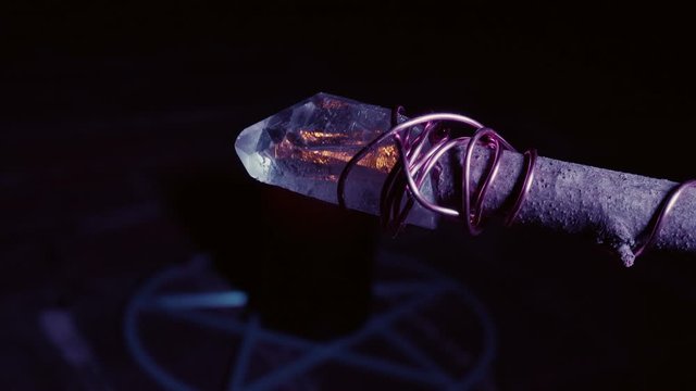 quartz crystal wand wicca wiccan concept
