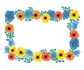 パンジーとガーベラフレーム