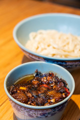 Chinese noodles on the table