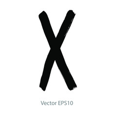 Obraz premium vector brush strokes Hand Drawn Alphabet Font. X