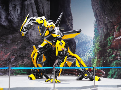 Bumblebee Robot Model at exhibition hall in Wulong Karst Bus Terminal.