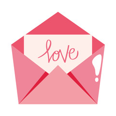 envelope mail with love lettering isolated icon