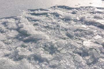 cracked ice lake pattern background