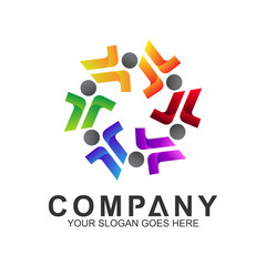 people connect,vector logo social,people care logo,human in circle